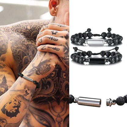 Herren Gedenk-Urnenarmband mit Aschekapsel