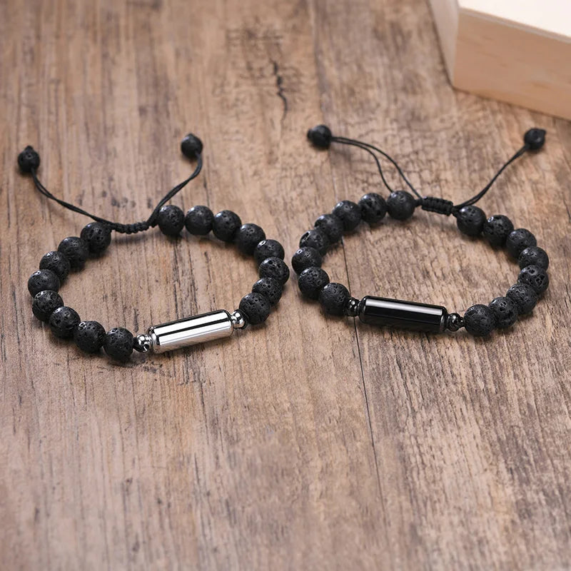 Herren Gedenk-Urnenarmband mit Aschekapsel