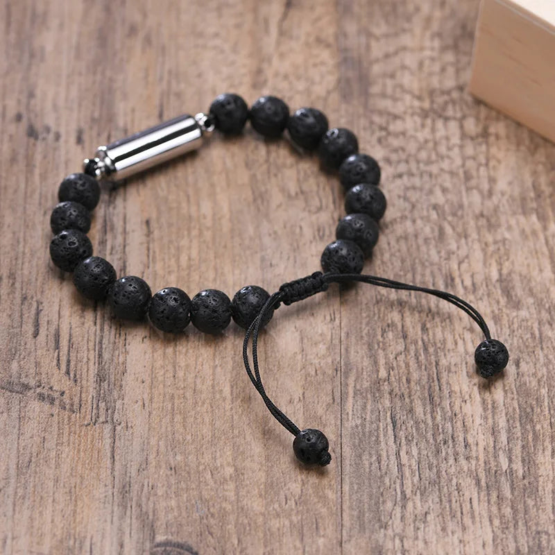 Herren Gedenk-Urnenarmband mit Aschekapsel