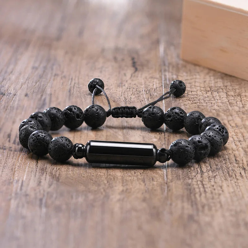 Herren Gedenk-Urnenarmband mit Aschekapsel