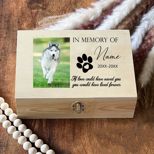 Personalisierte Holz-Tierurne für Hund & Katze