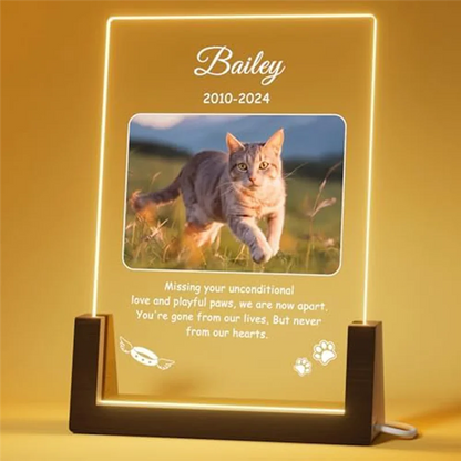 Personalisierter LED-Gedenkrahmen für Katzen