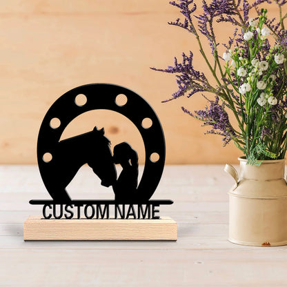 Personalisierte Pferdehuf-Metallstatue